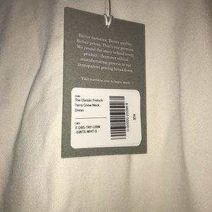 NWT, Everlane White sweatshirt dress size small